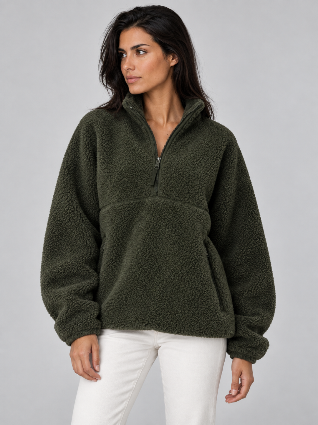 Damen Sherpa Fleece Pullover