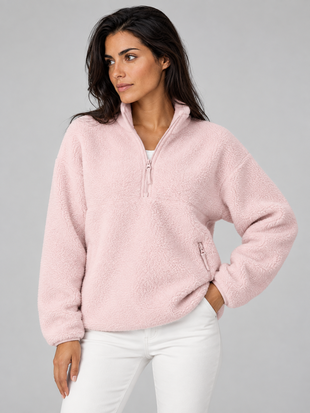 Damen Sherpa Fleece Pullover
