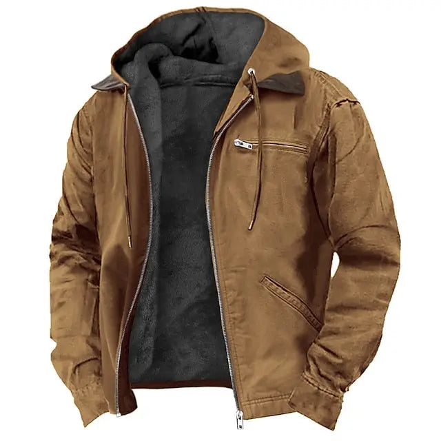 Gefütterte Winterjacke mit Kapuze für Herren