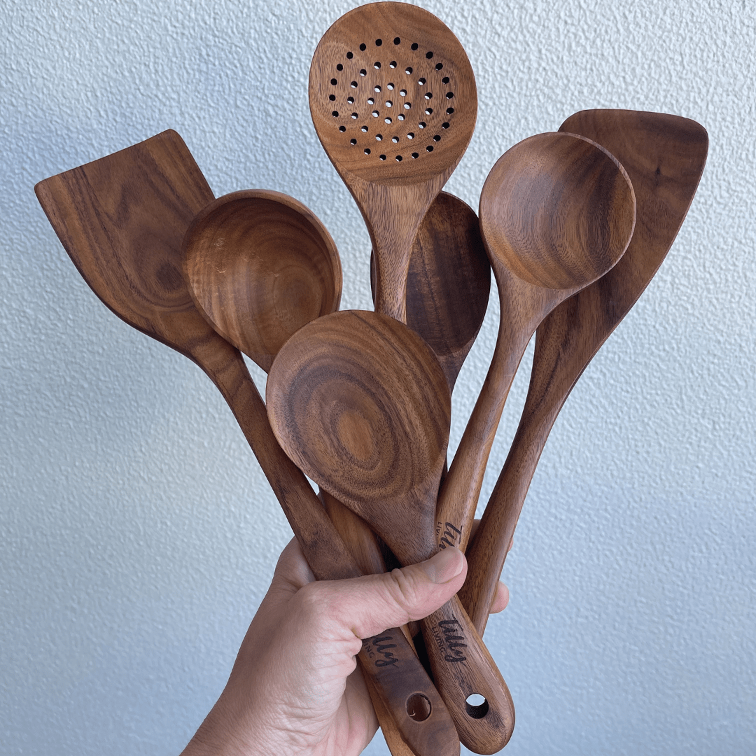 Teak Holz Küchenutensilien Set