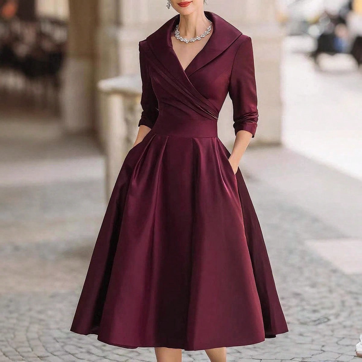 Vivienne Wickel-Midikleid mit Schalkragen