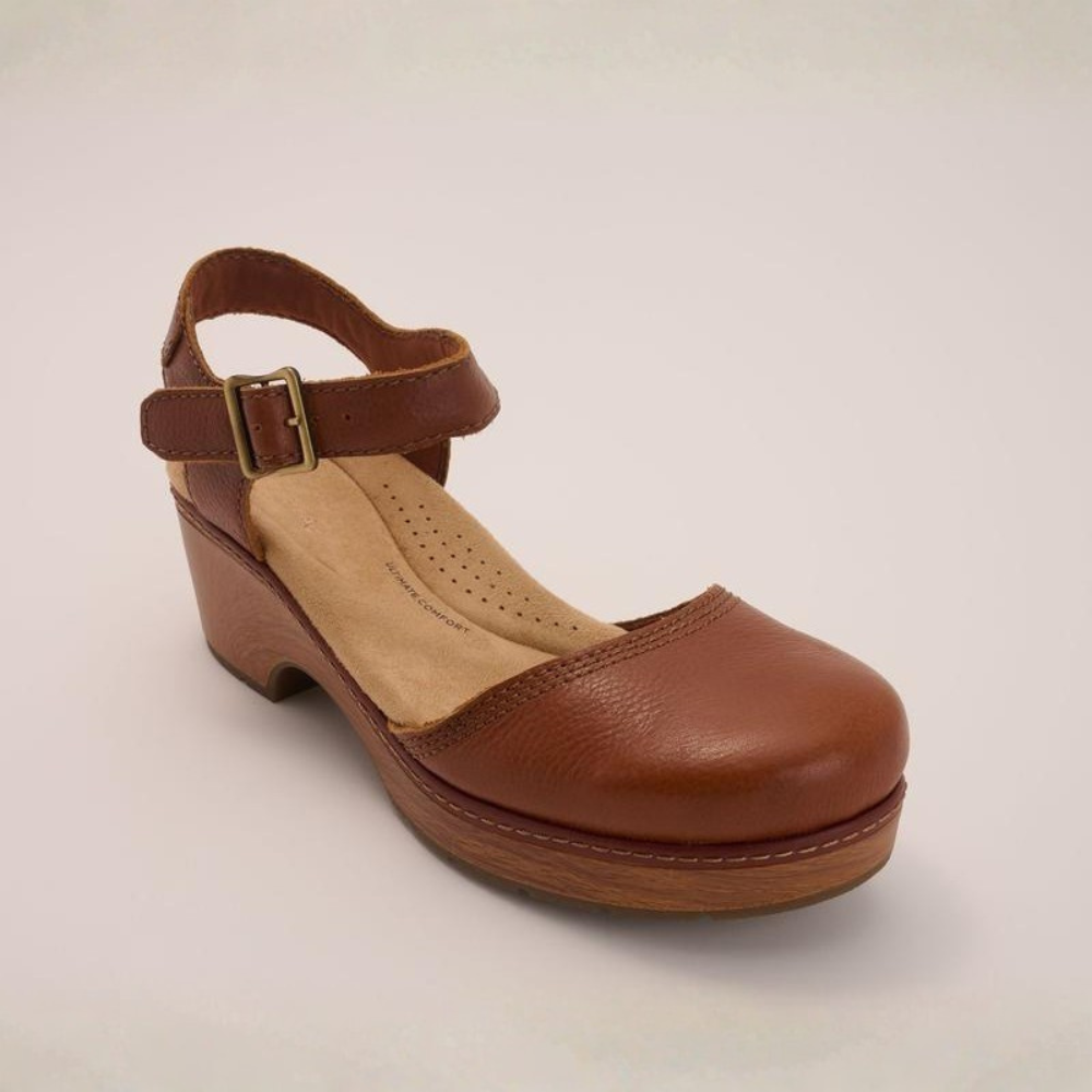 Nora Leder-Plateau-Clogs