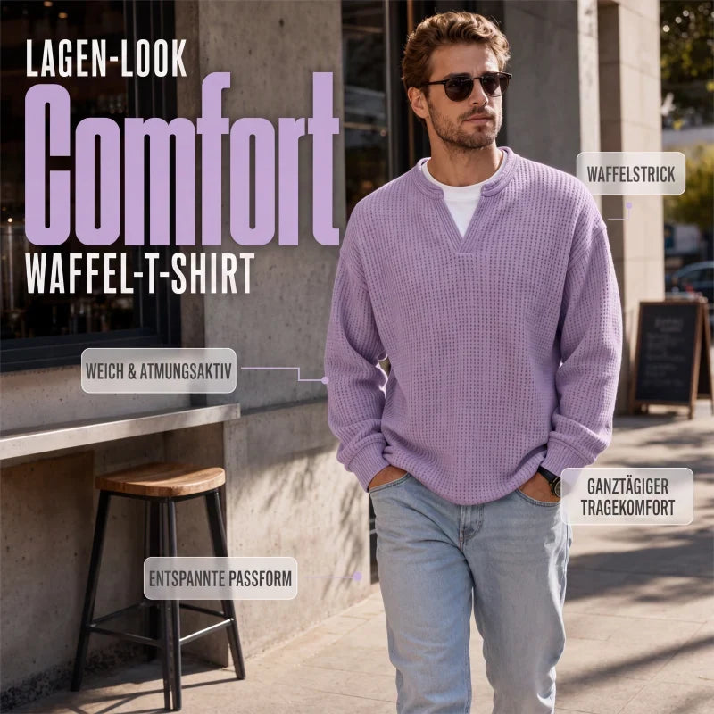Strukturierter Waffel-Pullover für Herren