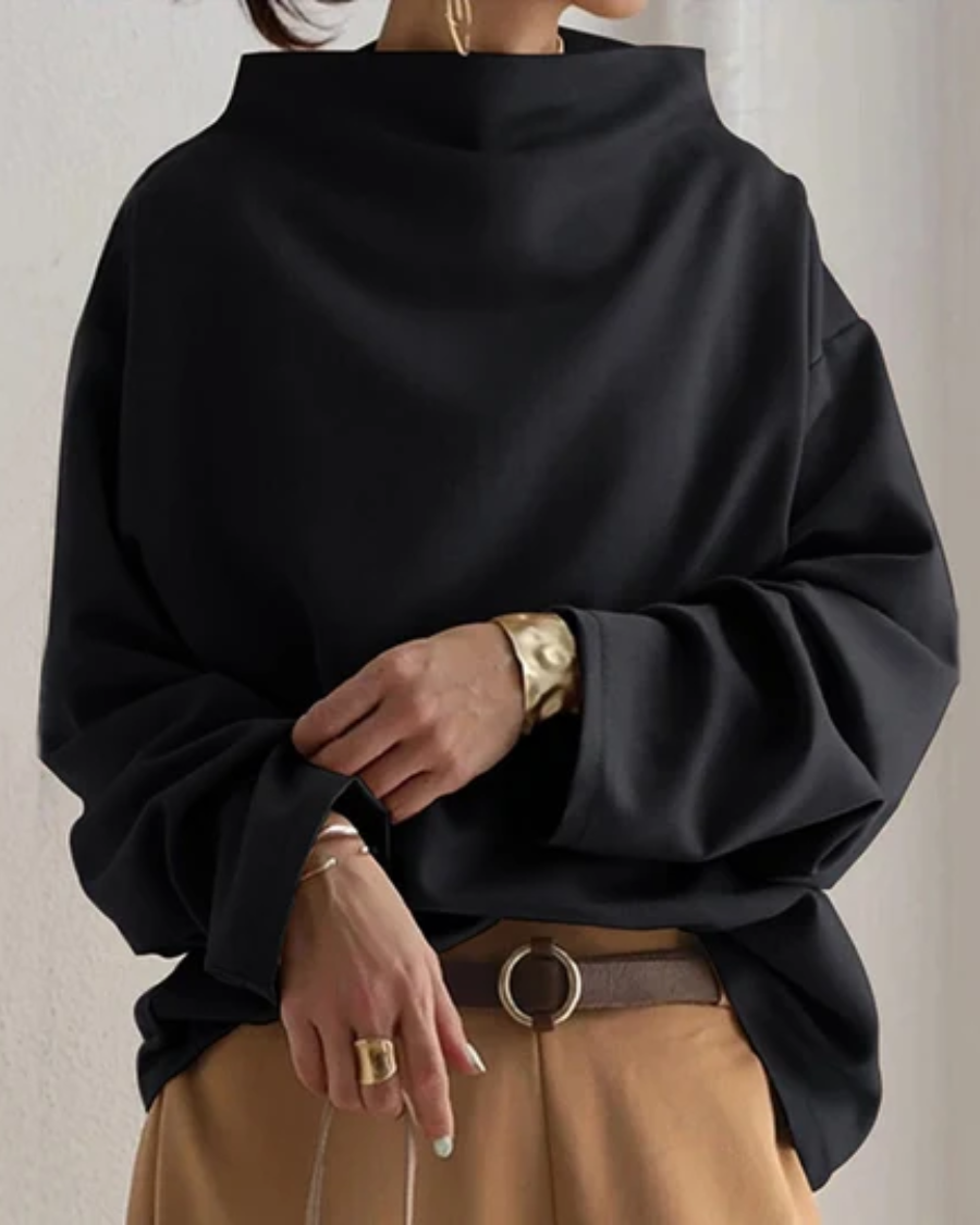 Oversized Sweatshirt mit Stehkragen