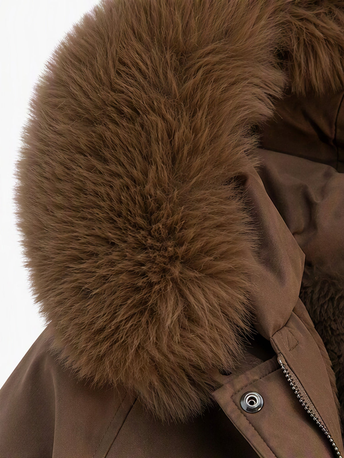 Damen Winter Kunstpelz Gefütterte Parka