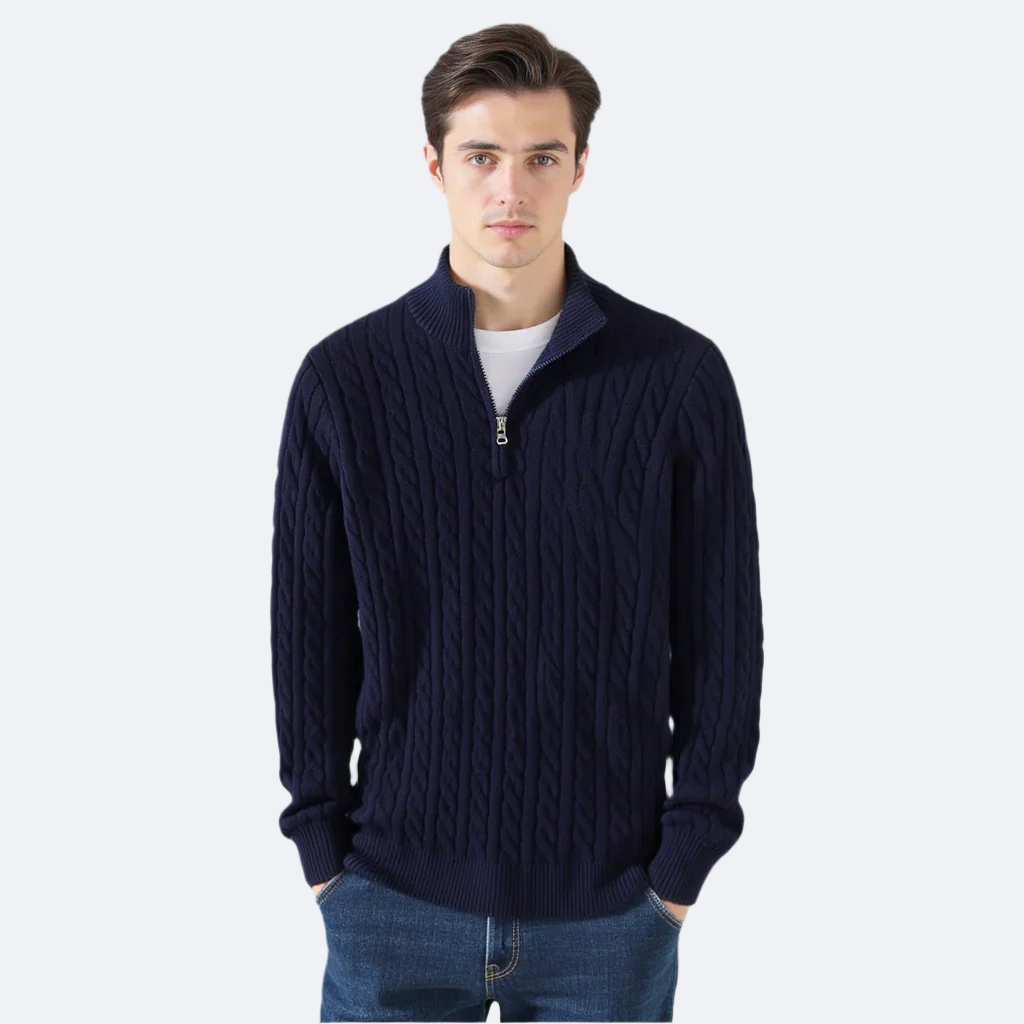 Zipped Cable Sweater