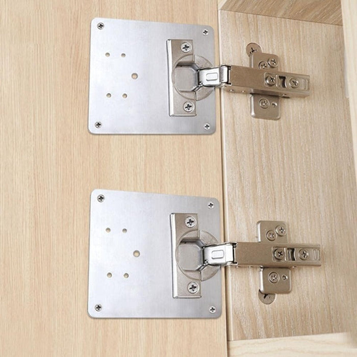 Reparaturplatten-Set aus Edelstahl für Schrankscharniere