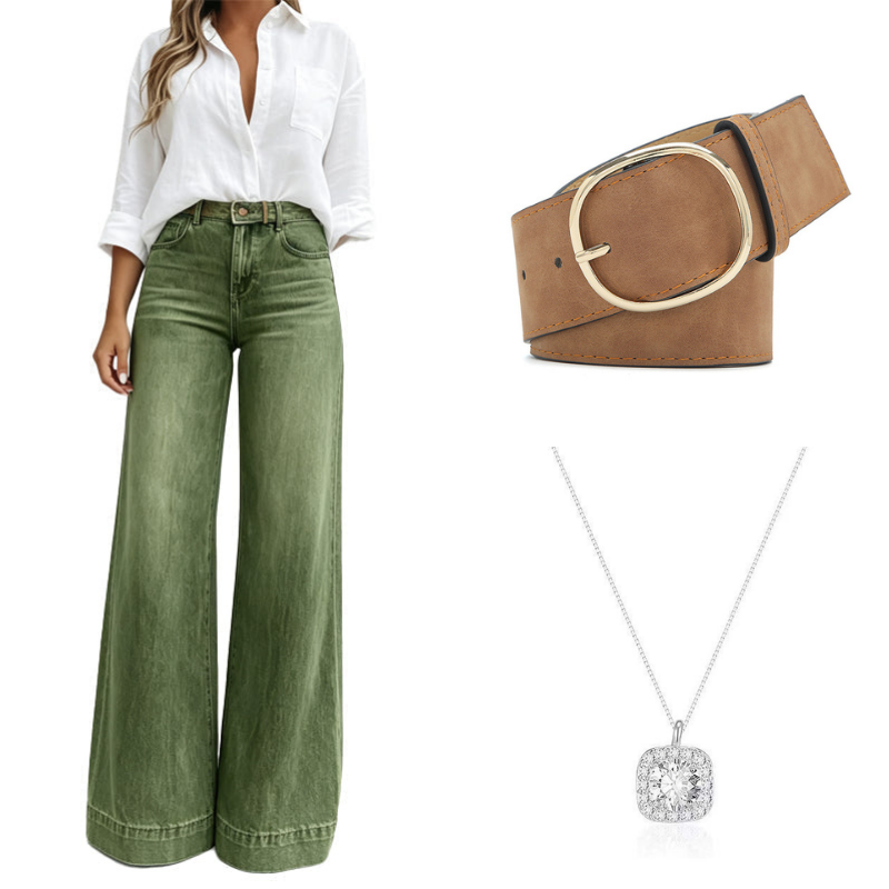 Beinverlängernde Wide-Leg Jeans
