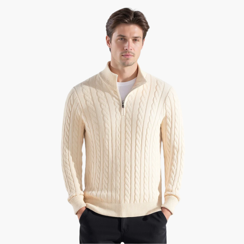 Zipped Cable Sweater