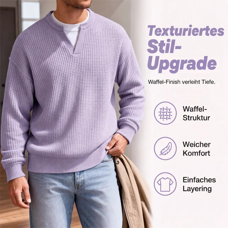 Strukturierter Waffel-Pullover für Herren