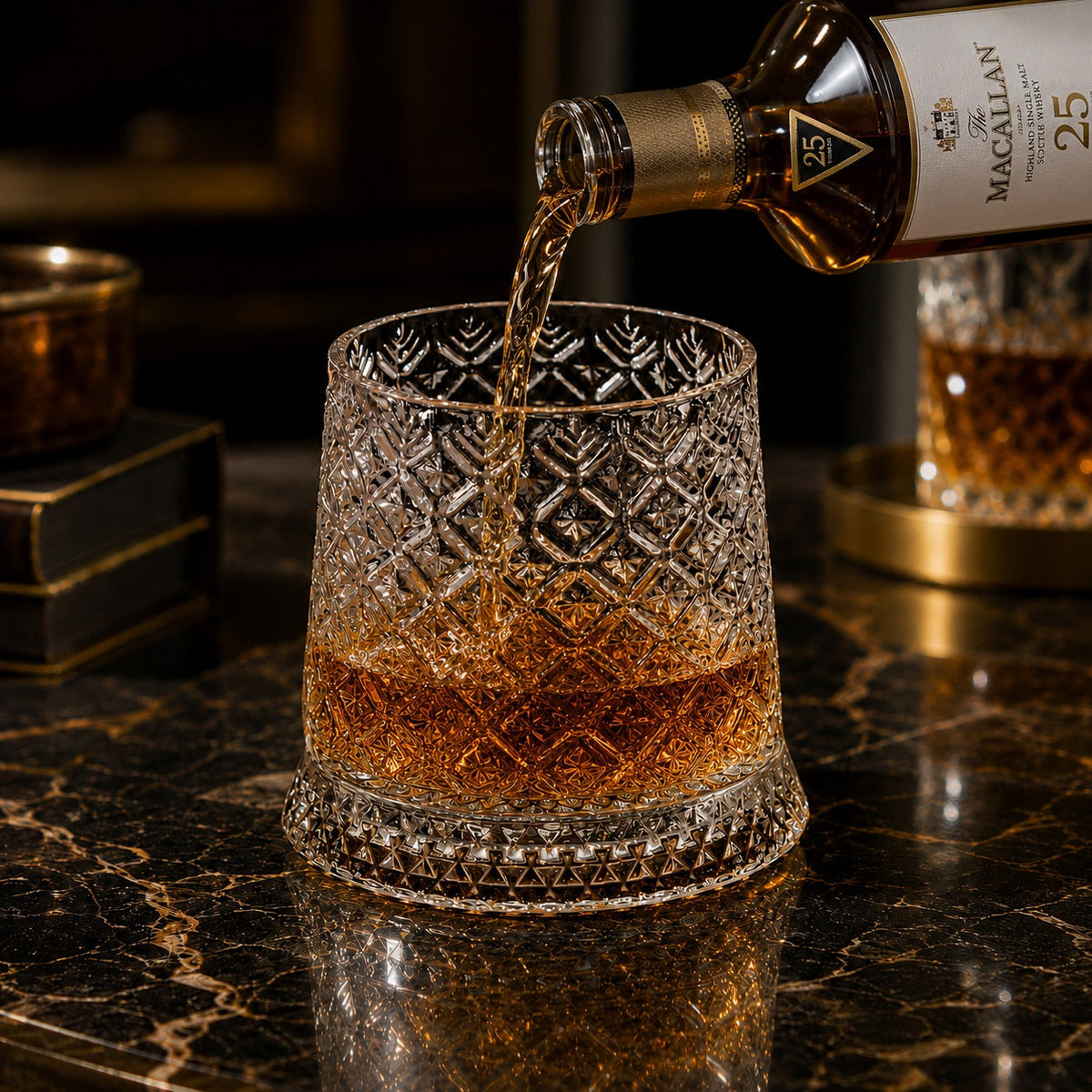 Tokyo Kristall Drehbares Whiskeyglas mit Basis