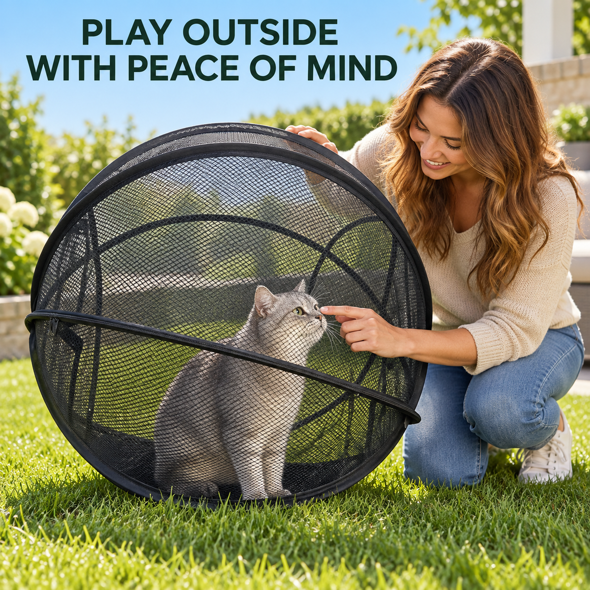 Geben Sie Ihrer Katze mehr Platz zum Spielen – 81 cm Pop-Up-Mesh-Laufstall