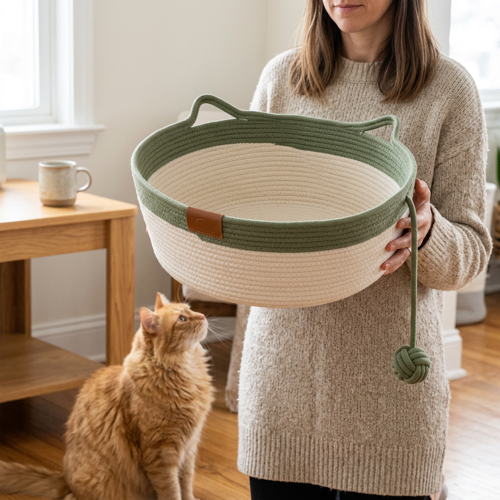 Gewebter Korb für Katzen