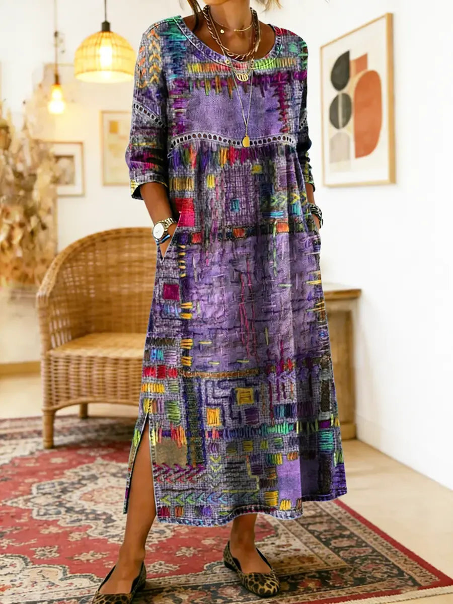 Manuela Kleid mit ethnischem Patchwork