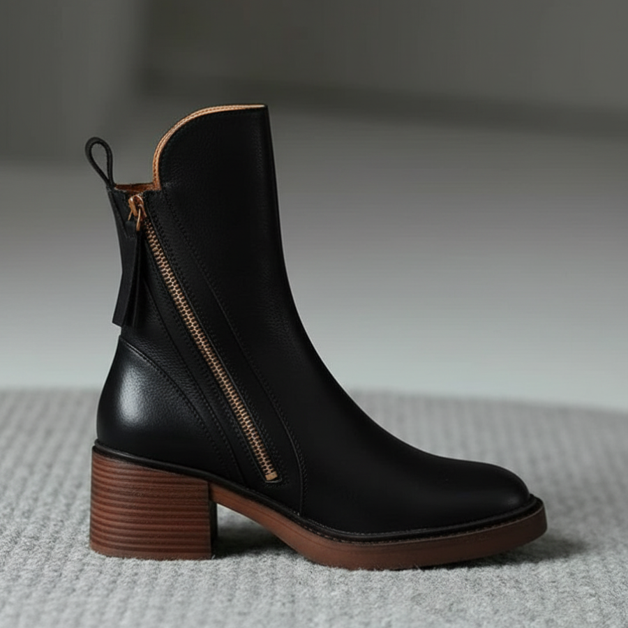 Pernelle Lederstiefel mit Blockabsatz