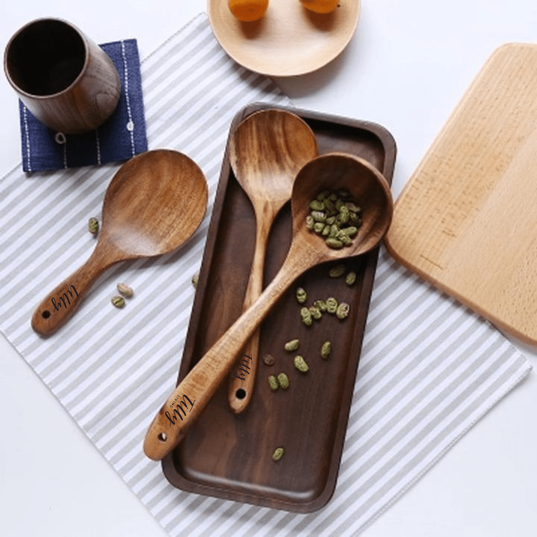 Teak Holz Küchenutensilien Set