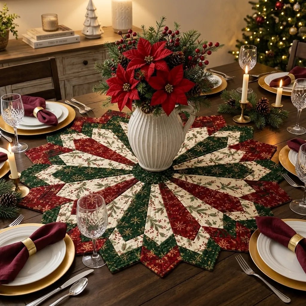 Holiday Star Table Topper Quilting Schablonen-Set