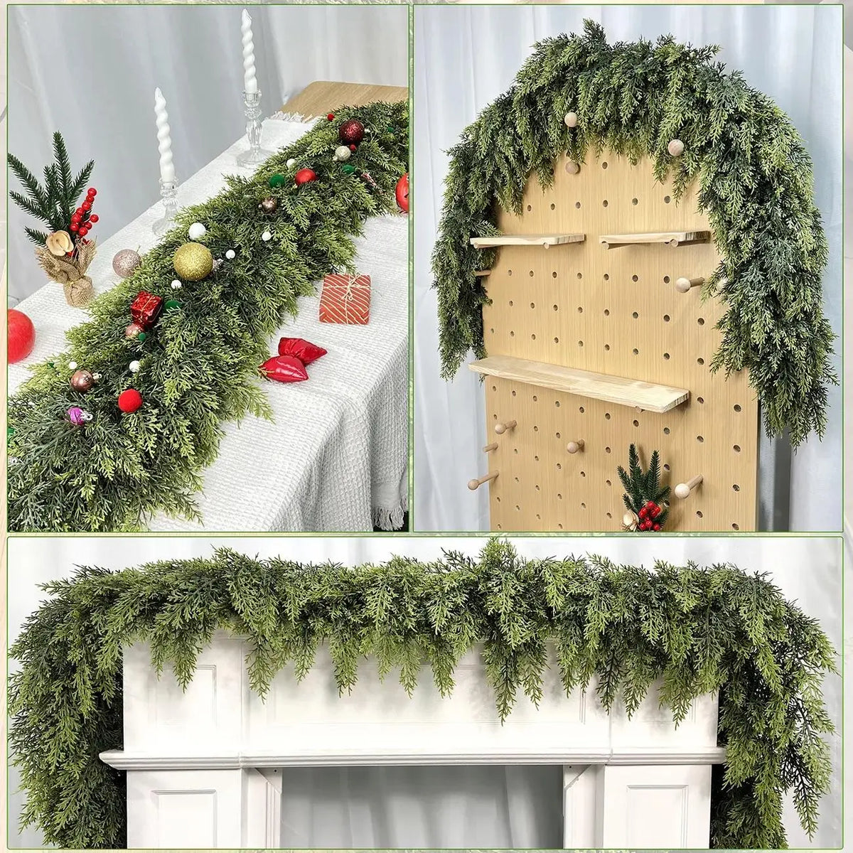 6 FT 2 Stück Künstliche Zederngirlanden, Real Touch Winter Zederngirlande