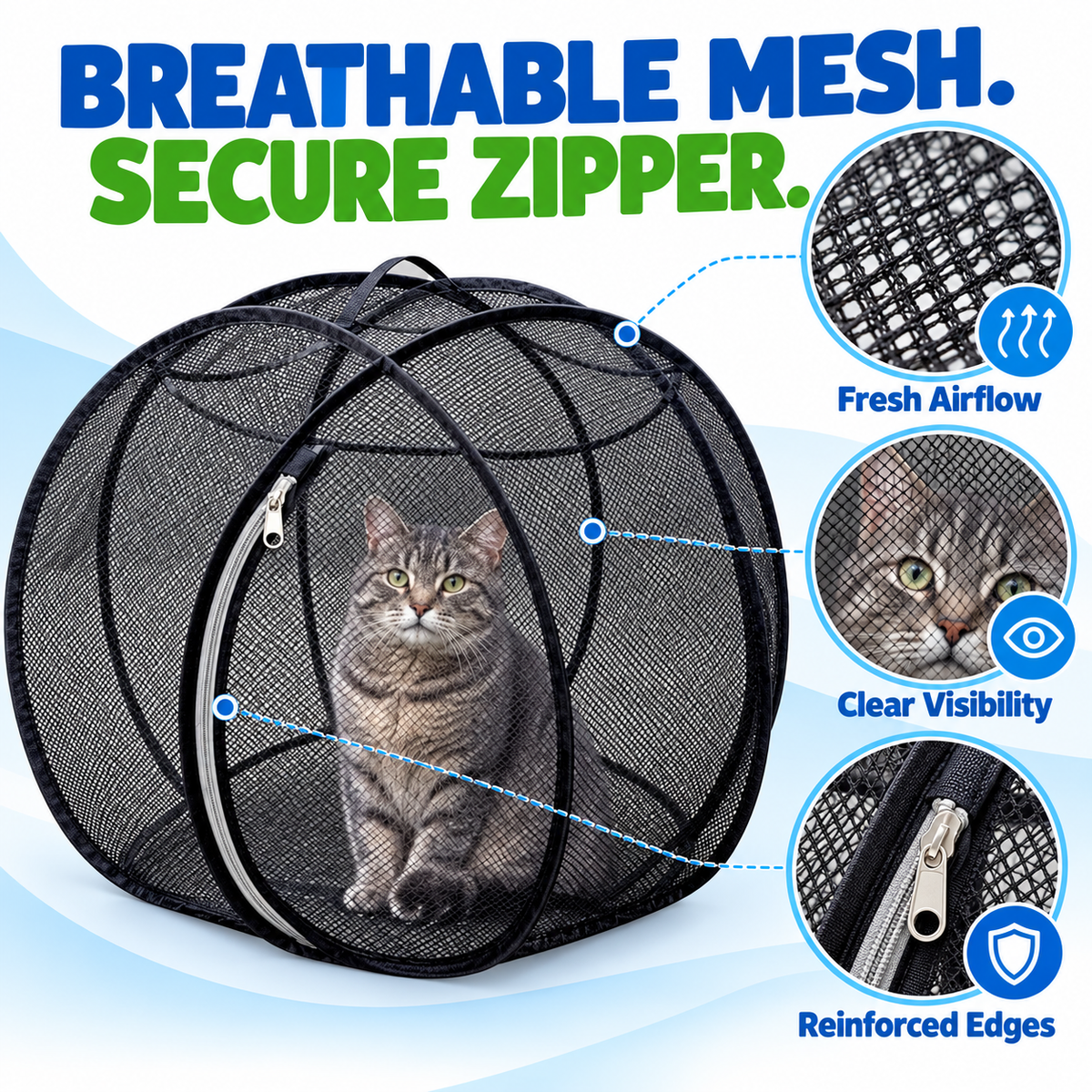 Geben Sie Ihrer Katze mehr Platz zum Spielen – 81 cm Pop-Up-Mesh-Laufstall