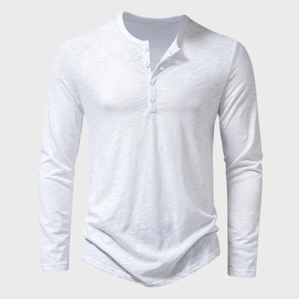 Herren Henley-Shirt mit langen Ärmeln
