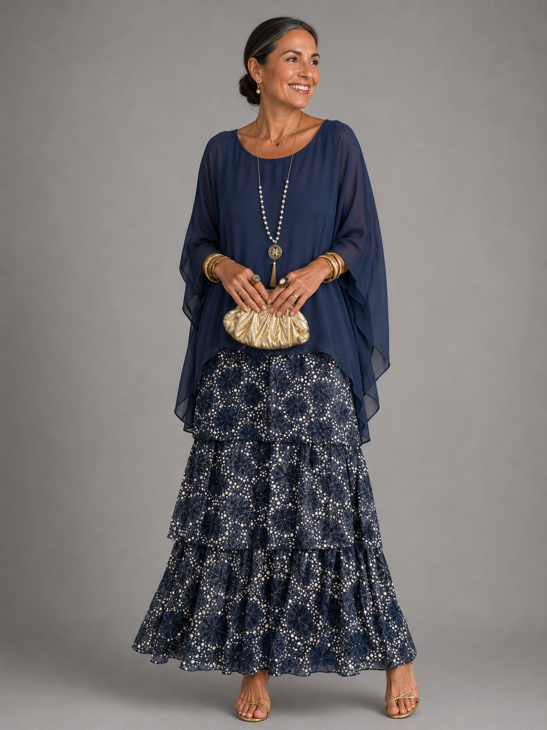 Elegantes fließendes Maxikleid