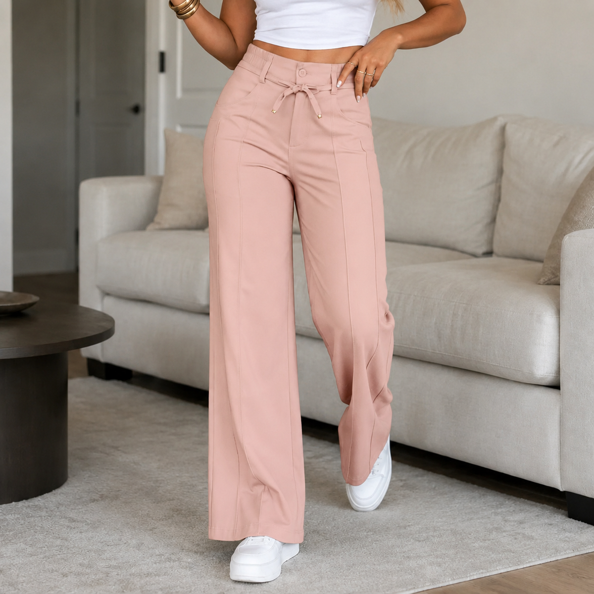 Palazzo-Hose Julie aus Eisseide-Jersey und Polyester