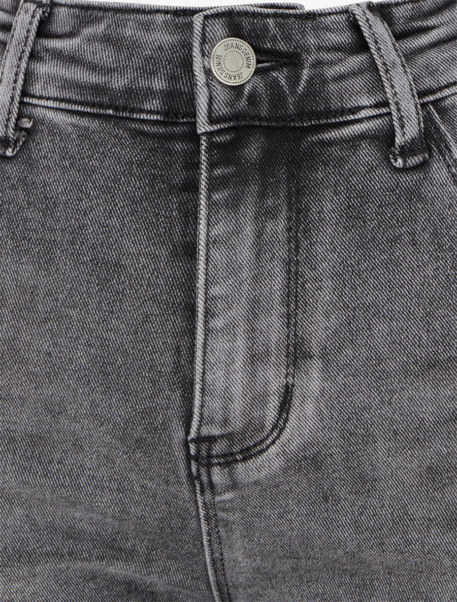 Push-Up-Jeans mit 5 Taschen in Used-Optik - Grau