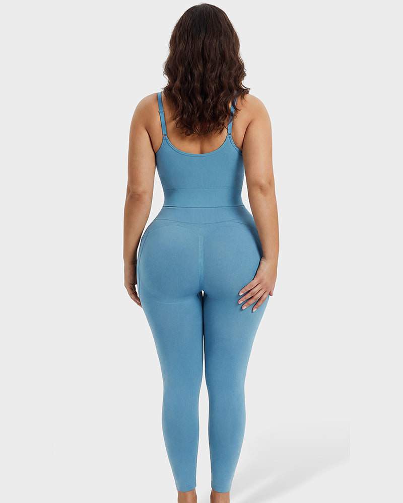 Tiefer V-Ausschnitt Reißverschluss vorne Ganzkörper-Shapewear