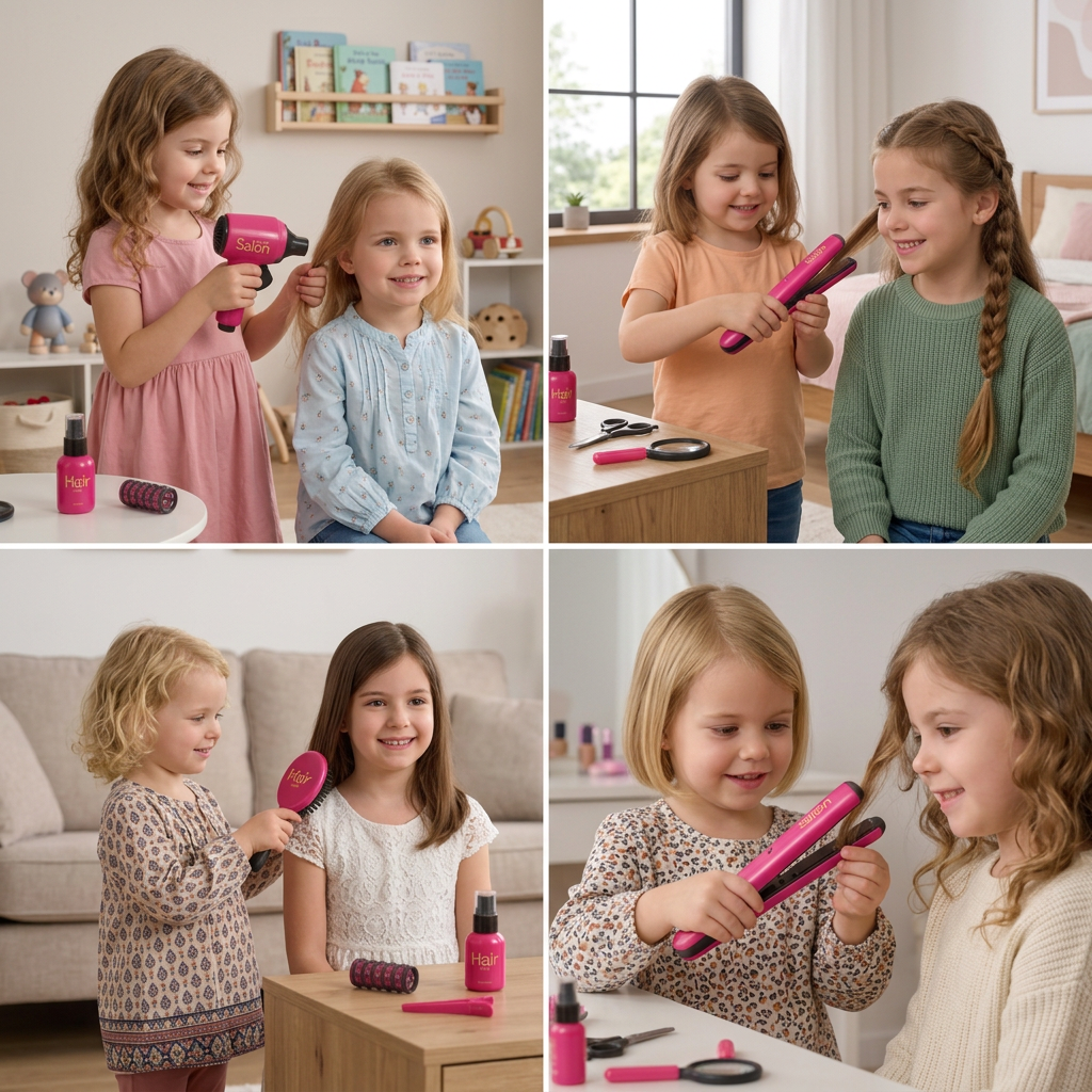 14-teiliges Kinder-Friseursalon Rollenspiel-Set