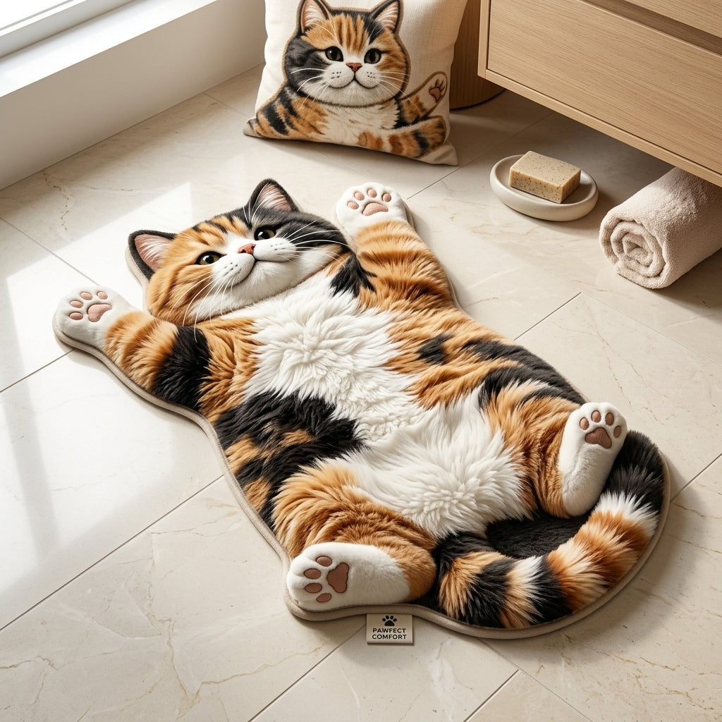 Katzenförmiger Teppich Chubby Tabby