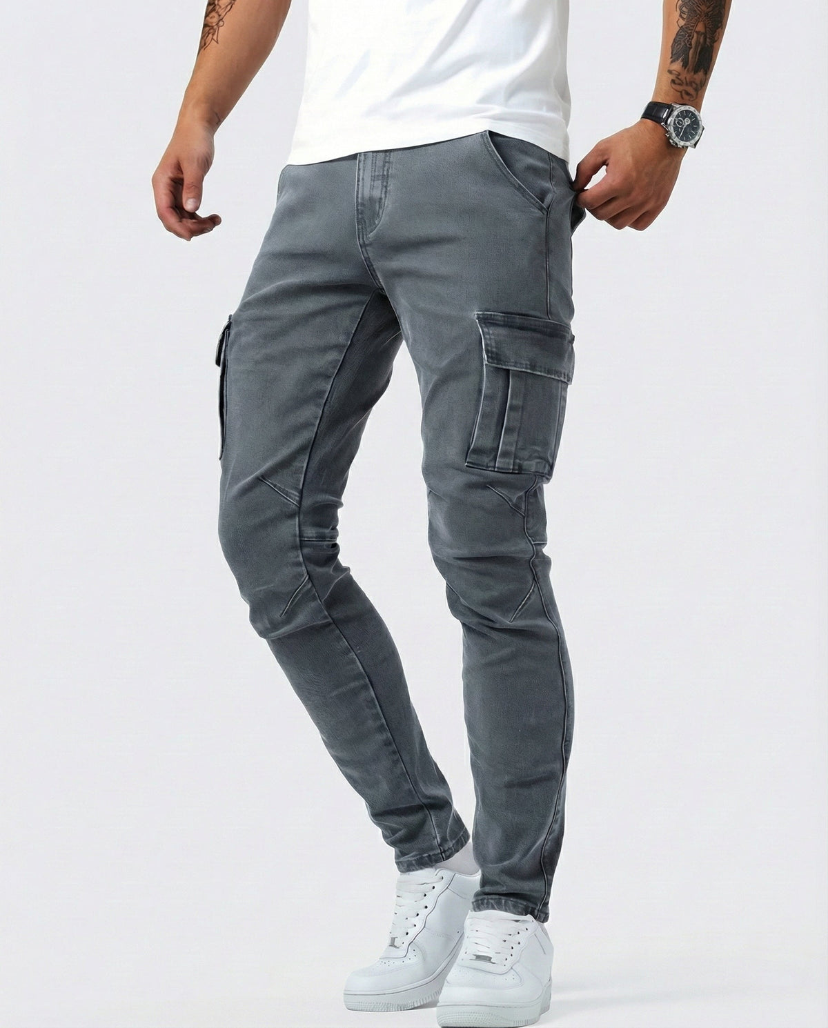 Elastische Marine Cargohose