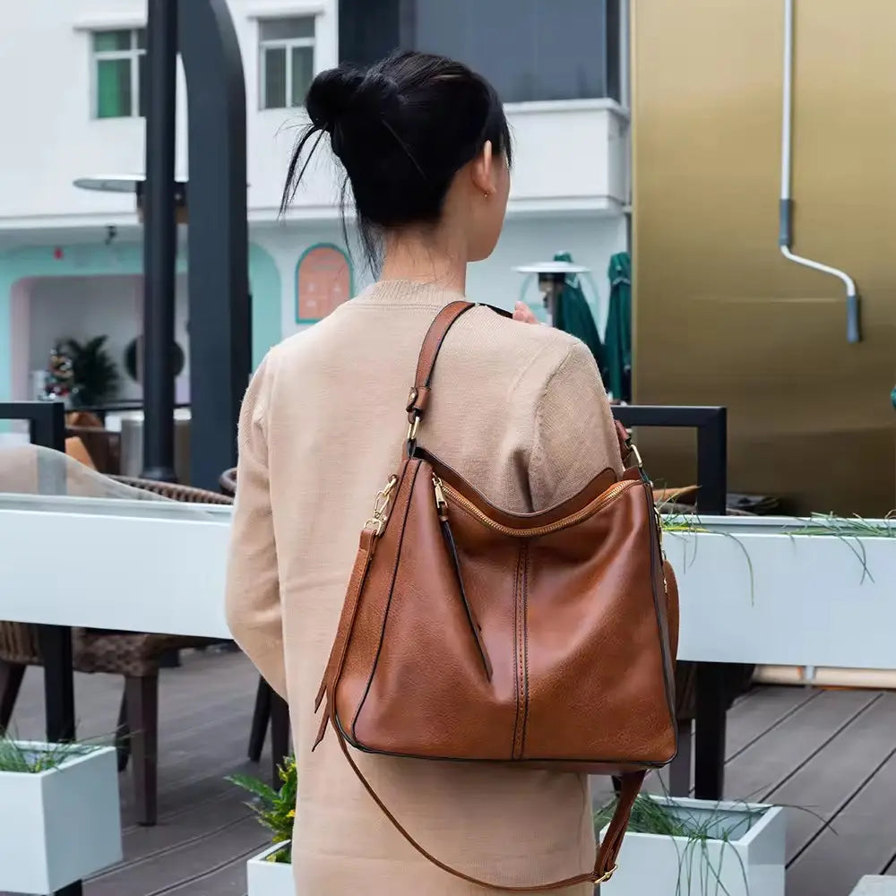 Luxury Leder Hobo Anti-Diebstahl Handtasche