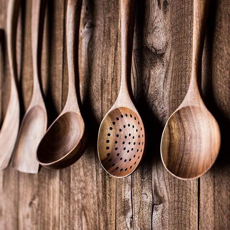 Teak Holz Küchenutensilien Set