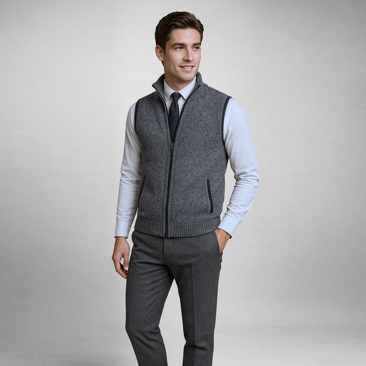 Harrison Ärmellose Strickjacke mit Reißverschluss
