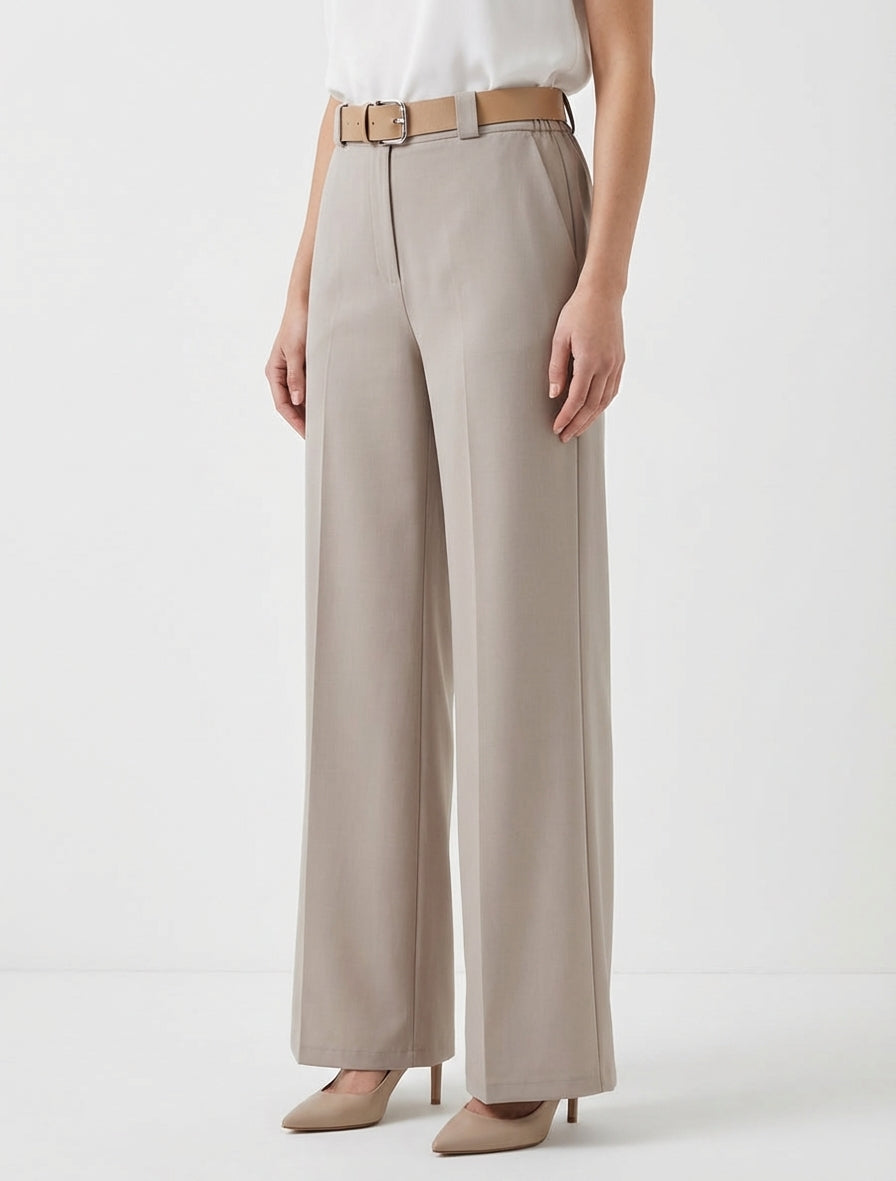 Gerade Hose mit hoher Taille und Gürtel