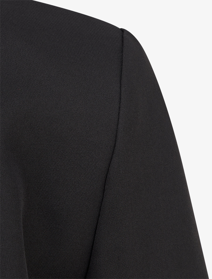 Gerade geschnittene Jacke mit Rundhalsausschnitt