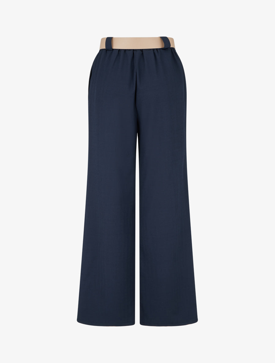 Gestreifte weite Hose mit hoher Taille