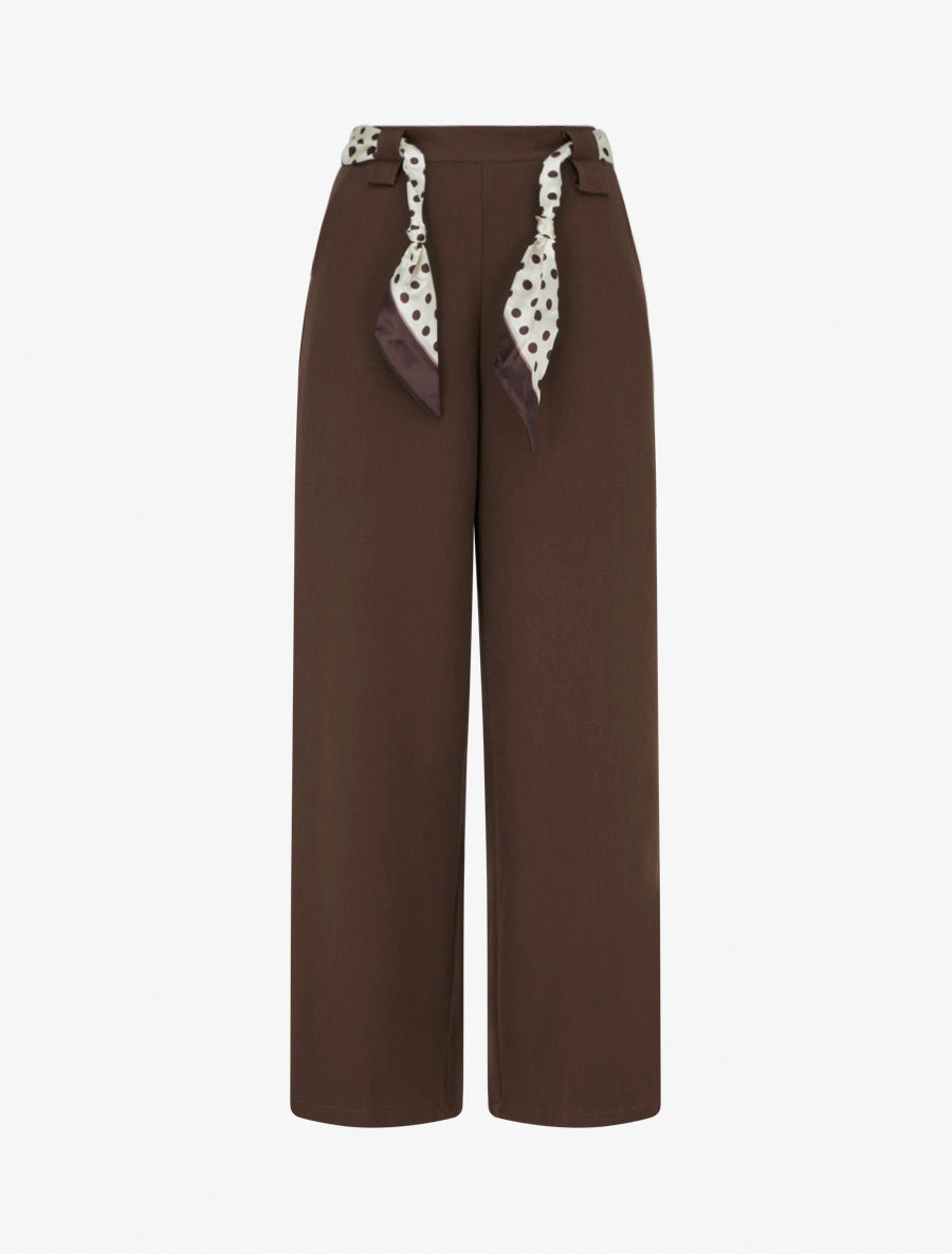Weite Hose mit hohem Bund und Muster