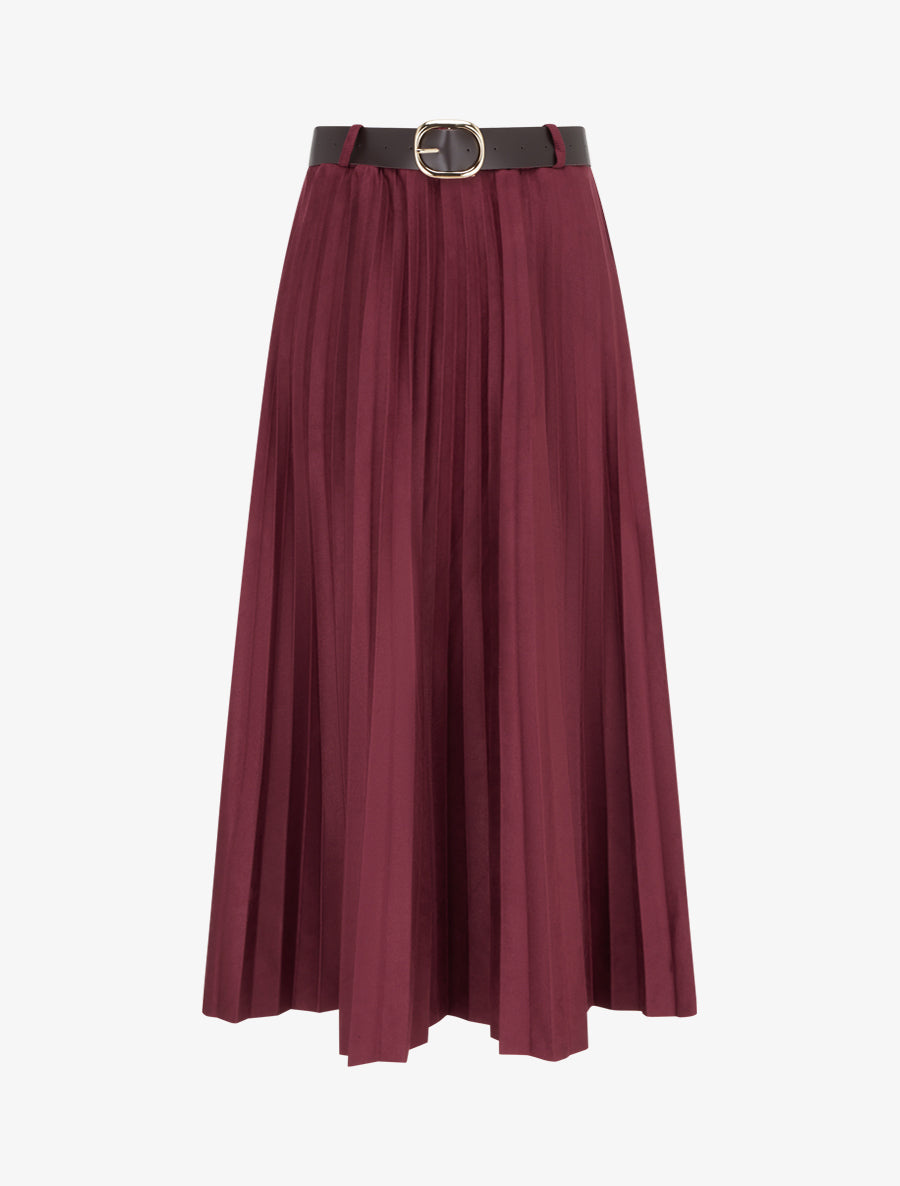 Langer plissierter Rock mit hoher Taille