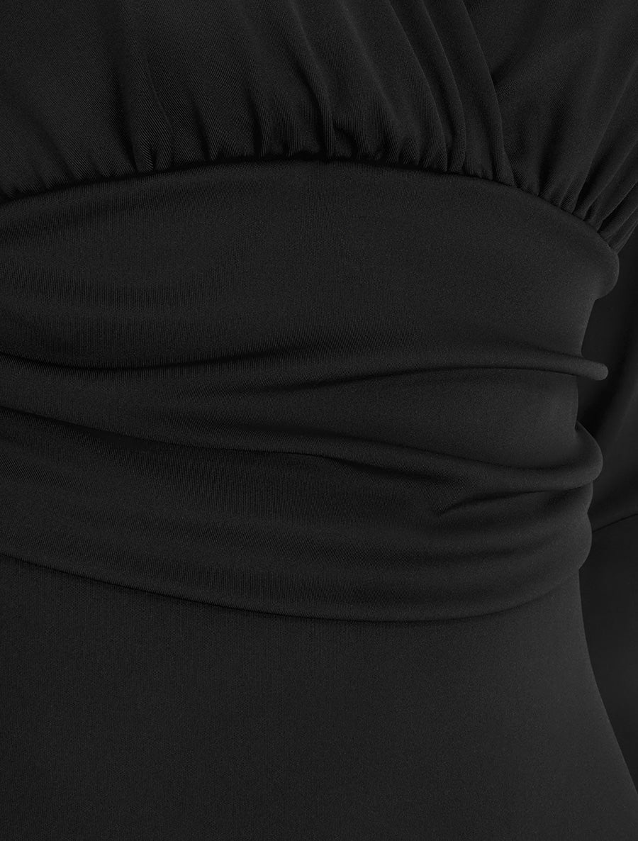 Body mit Wickeloptik und Plissee-Effekt