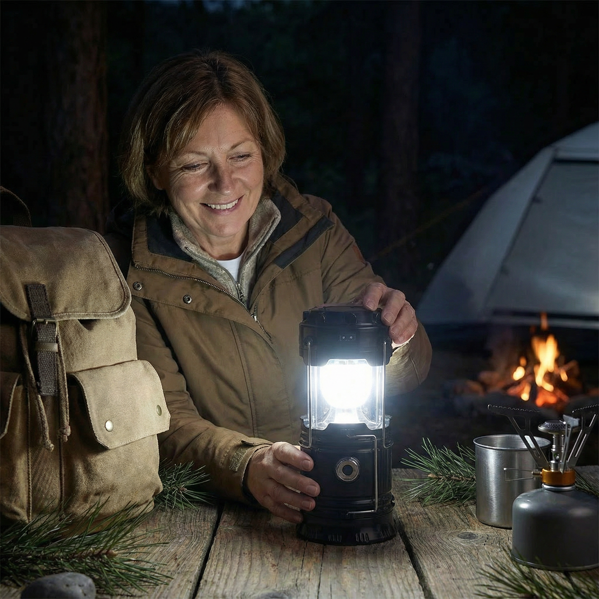 Wiederaufladbare Solar-Laterne mit USB – Tragbares LED-Licht für Outdoor und Notfälle