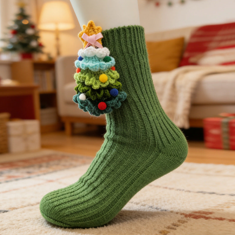 3D Umarmende Weihnachts-Socken mit süßem Strickdesign
