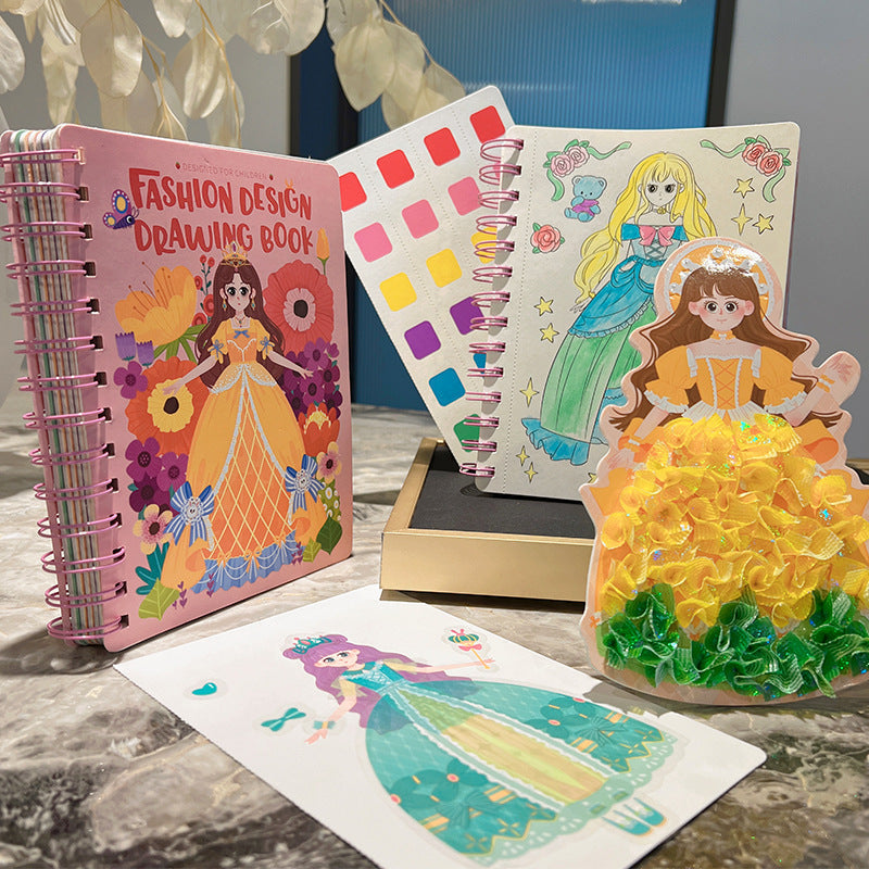 4-in-1 Feen-Prinzessin Diamond Painting, Poke-In, Stickerei & Aquarell Bastelset für Kinder