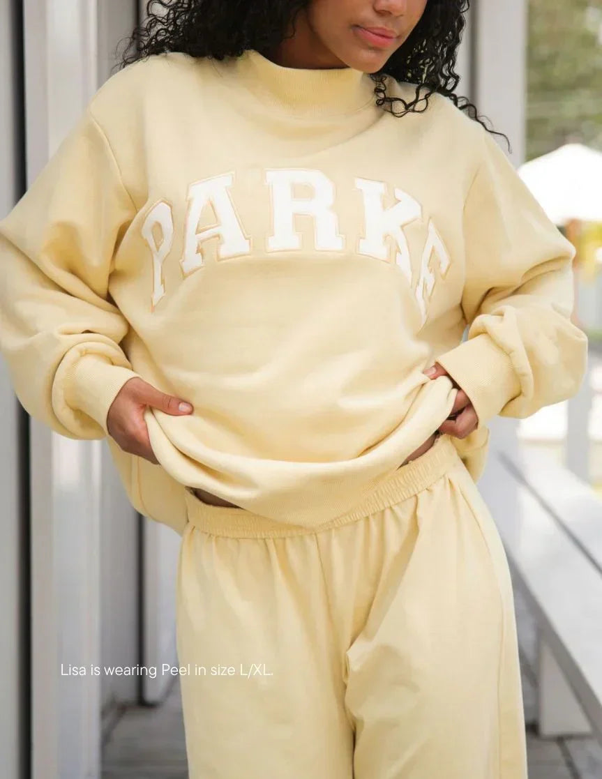Damen Oversized Hoodie mit Chenille-Schriftzug