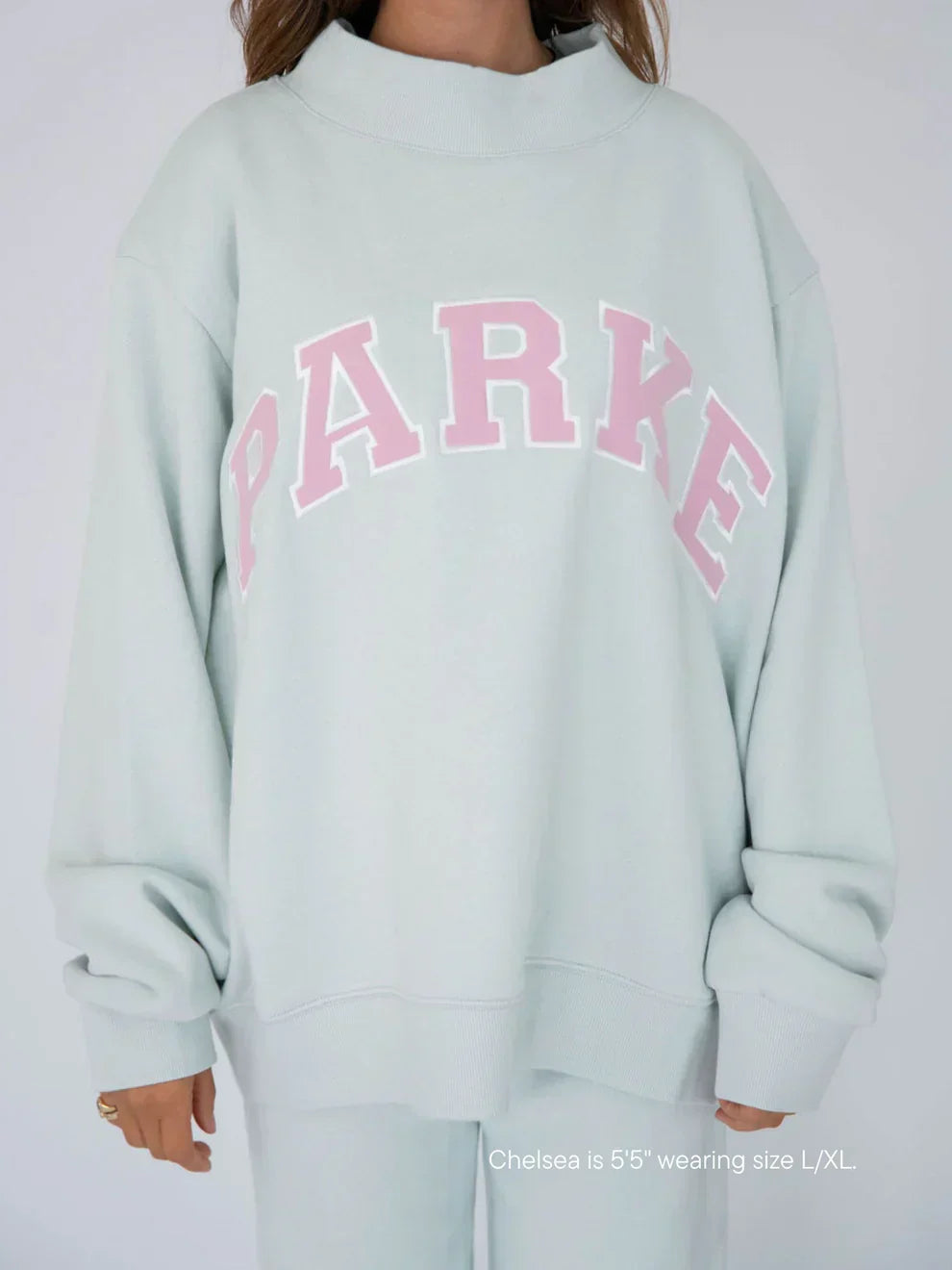 Damen Oversized Hoodie mit Chenille-Schriftzug