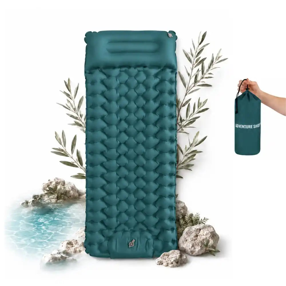 Isomatte mit integrierter Luftpumpe, ultrakompakt und wasserdicht