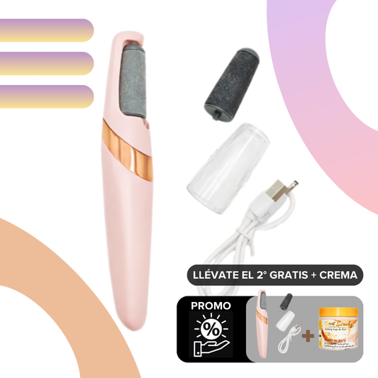 REMOVEDOR DE  CALLOS ELÉCTRICO PORTATIL + CREMA HUMECTANTE DE ARROZ PARA PIES