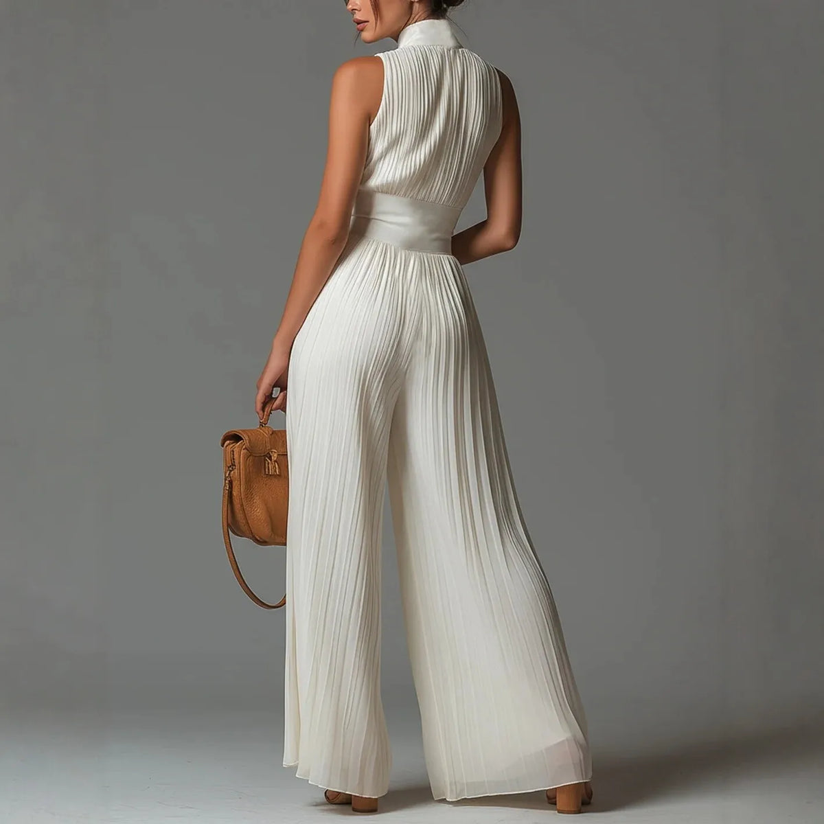 Overall mit metallischem Frontreißverschluss und betonter Taille / Eleganz, die die Silhouette betont