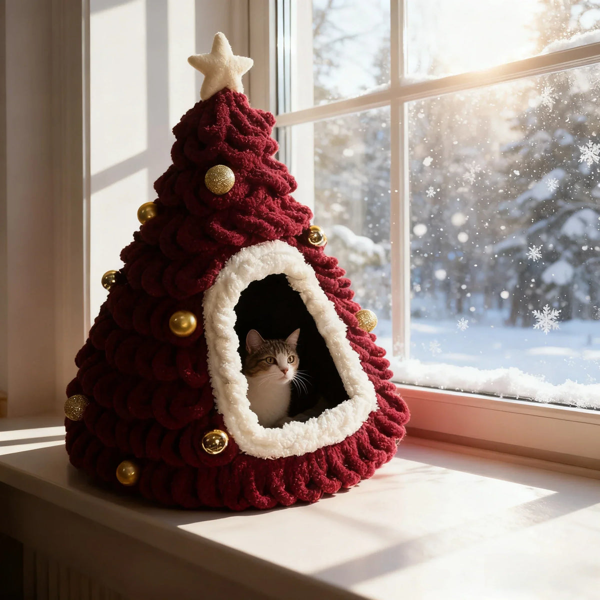 Weihnachtsbaum Katzenhaus & kuscheliges Bett