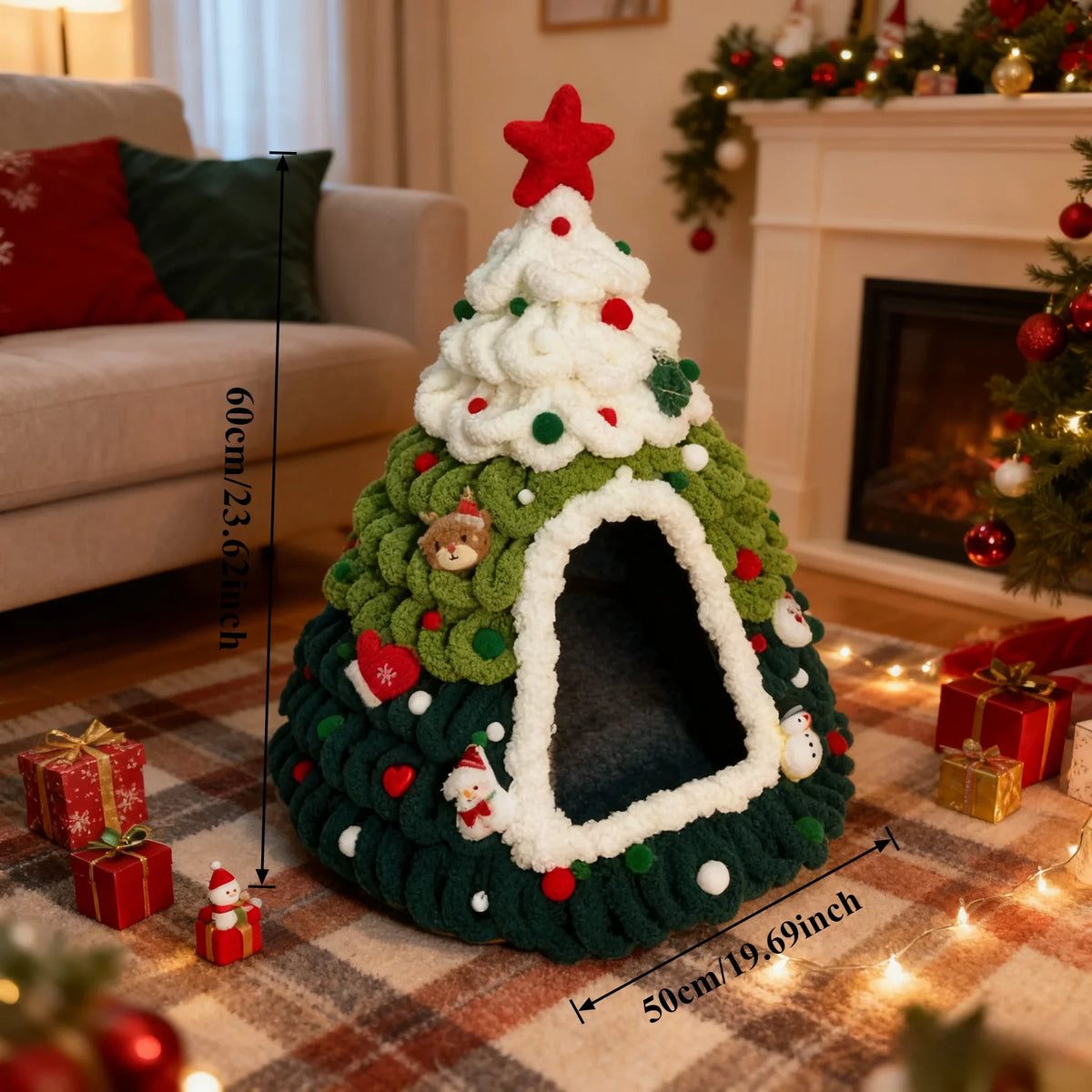 Weihnachtsbaum Katzenhaus & kuscheliges Bett